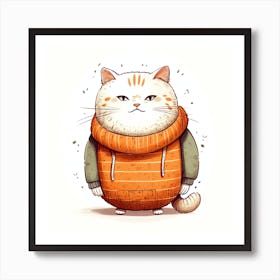 Cute Cat In Sweater 2 Art Print