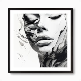 Black And White Portrait Of A Woman Art Print