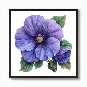 Purple Hibiscus Flower Poster