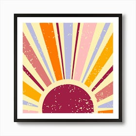 Retro Sun Art Print