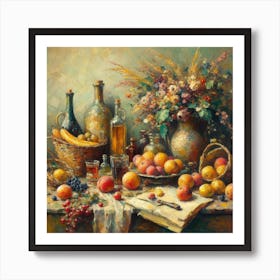 Fruit And Flowers Art Print