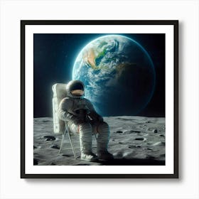 Astronaut On The Moon 7 Art Print