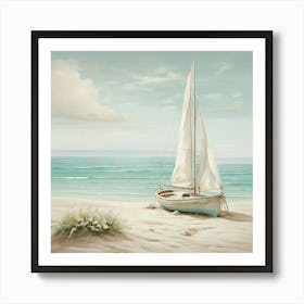 Sailboat On The Beach 5 Art Print