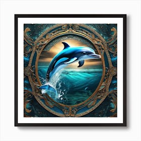 Dolphin In The Ocean 4 Art Print