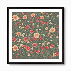 Vintage Floral Pattern Art Print