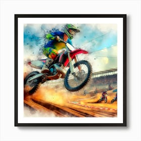 Motocross Rider 4 Art Print