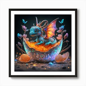 Dragon In Egg Art Print