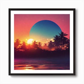 Sunset At The Beach 128 Art Print