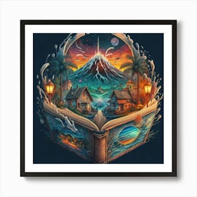 Magical Cities Seen Through Intricate Book Nook 4 Art Print