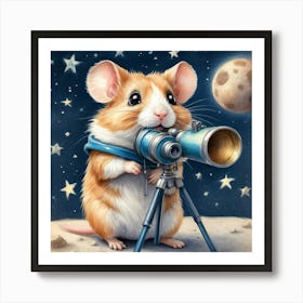 Hamster With Telescope 11 Art Print