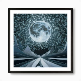 A Stunning Modern Art Depiction Of A Full Moon Ill W2zs3bnpryurxw8ylml Kq Skyuh2sjti2du0dkrxey W Art Print