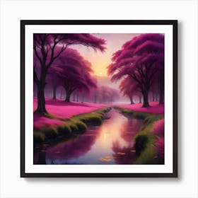 Pink Forest Art Print