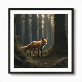 Red Fox In The Forest 57 Art Print