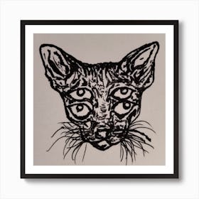 Four eyes meow Art Print