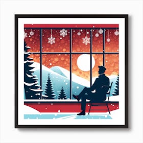 Christmas Window 8 vector art Art Print