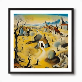 Village In The Desert Art Print