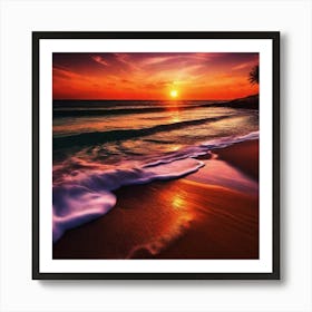 Sunset On The Beach 973 Art Print