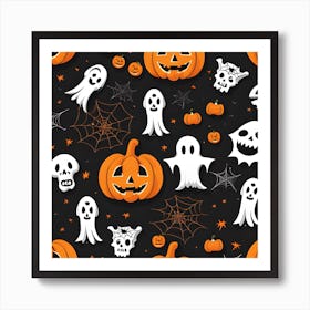 Halloween Seamless Pattern Art Print