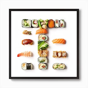 Sushi Letter T 1 Art Print