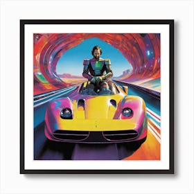 Man In The Yellow Car Art Print