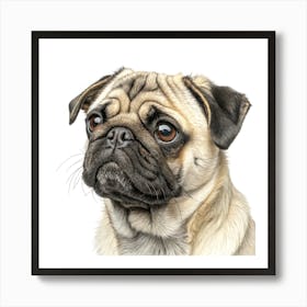 Pug Dog Portrait Poster