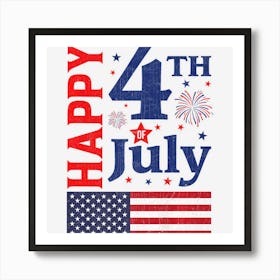 Trending Independence Day Patriotic Red White Blue Art Print