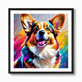 Portrait Of A Corgi Art Print