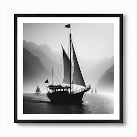 Sailboats In The Water Art Print