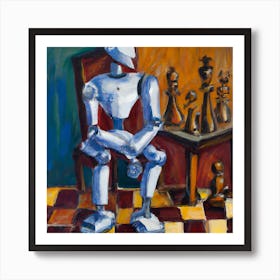 Robot Chess Art Print