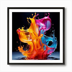 Fresh Colors Liquid 3d Design Spark Hot Palette Shapes Dynamism Vibrant Flowing Molten (24) Art Print