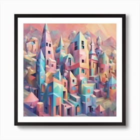 Polygon City Art Print