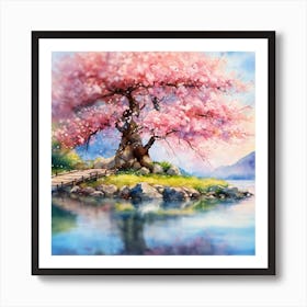 Japanese Sakura In Island 1 Art Print