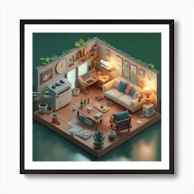 Isometric Art, house deream 3d 15 Art Print