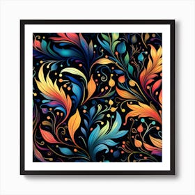 Abstract Floral Pattern 1 Art Print