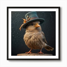 Bird In A Hat Art Print