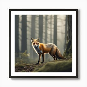 Red Fox In The Forest 33 Art Print