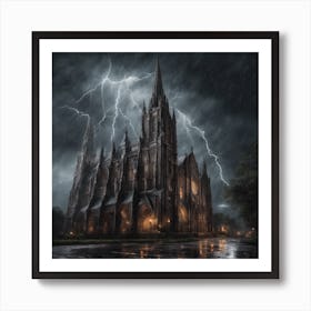 Lightning In The Church Art Print