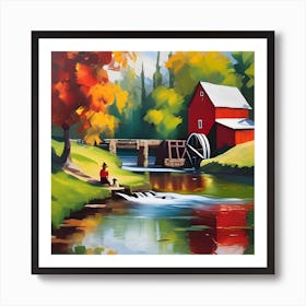 Autumn By The River Art Print