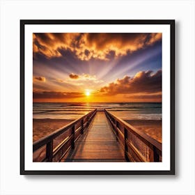 Sunset At The Beach 185 Art Print