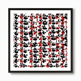 Black And Red Dots Art Print