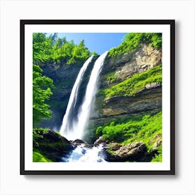 Waterfall - Waterfall Stock Videos & Royalty-Free Footage 8 Art Print