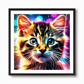 Colorful Kitten Art Print