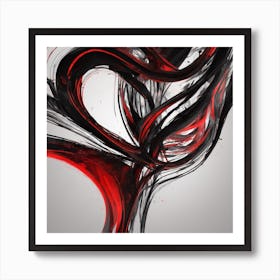 Abstract Black And Red Painting Art Print