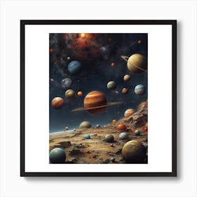 Planets In Space 1 Art Print