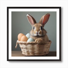 Easter Bunny In Basket 1 Art Print