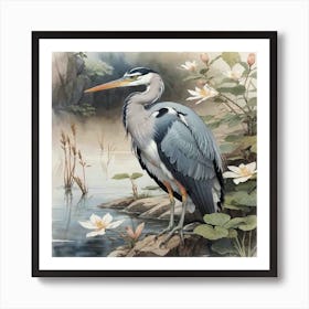 Blue Heron Art Print