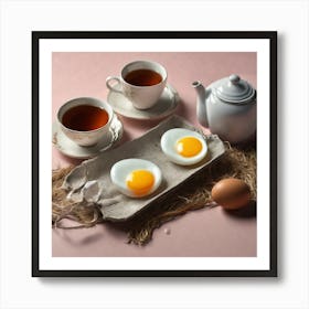 Boiled Eggs And Tea Art Print