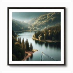 Lake In The Forest 1 Art Print