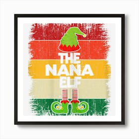 Womens The Nana Elf Matching Group Christmas Party Pajama Art Print