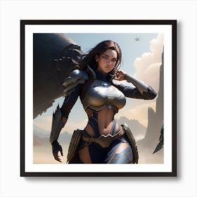 Girl In Armor Art Print